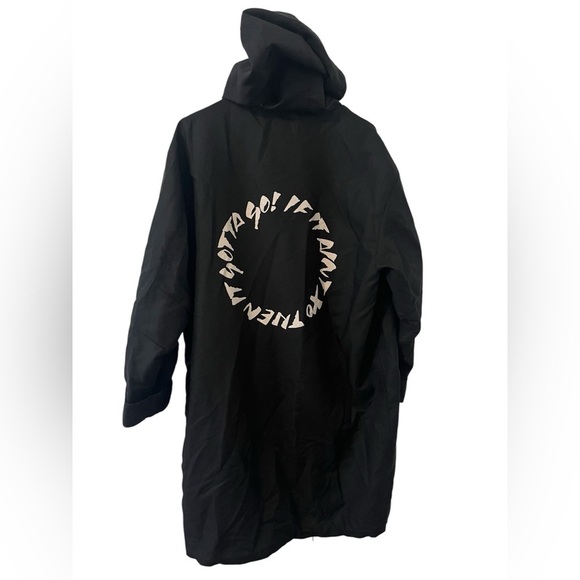 H&M The Weeknd Collab XO Black Parka Trench Windbreaker Rain Jacket Zip - Picture 1 of 12